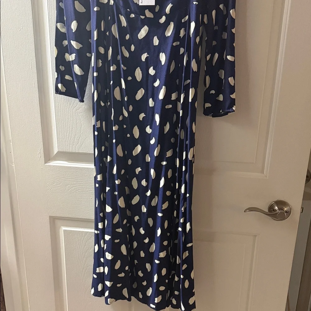 Reformation Navy and White Long Sleeve Dress - Picture 3 of 3